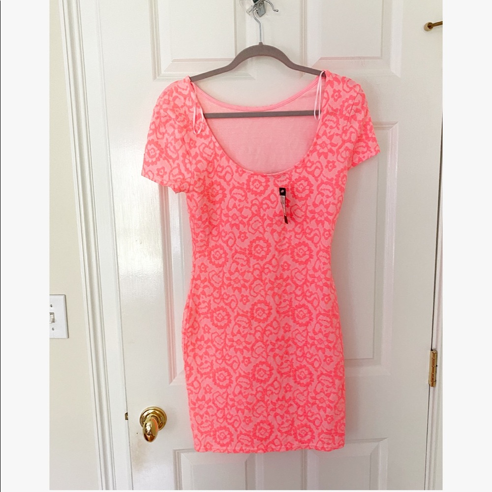 NWT RIVER ISLAND Neon Coral Dress - Picture 3 of 6